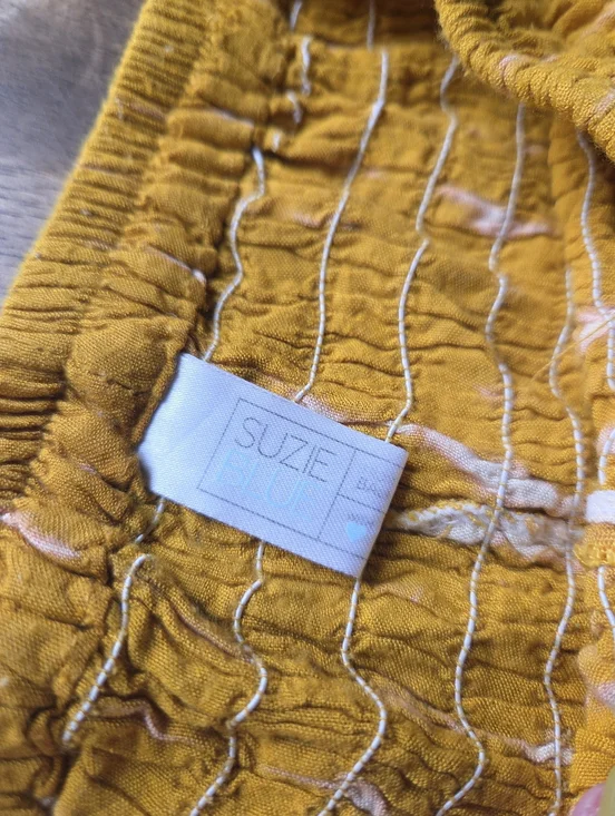 Mustard Yellow Tie-Dye Harem Pants - Picture 3 of 10